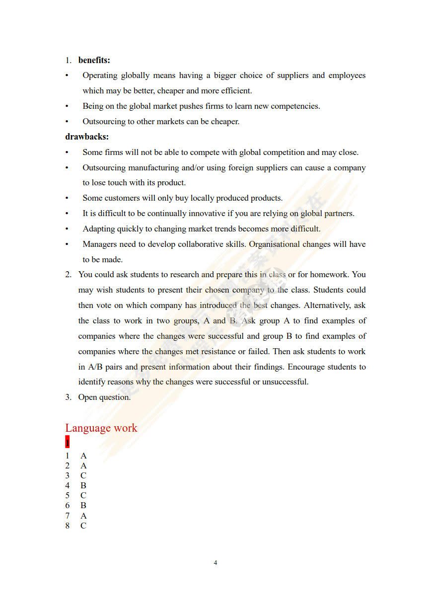 新标准商务英语 综合教程4