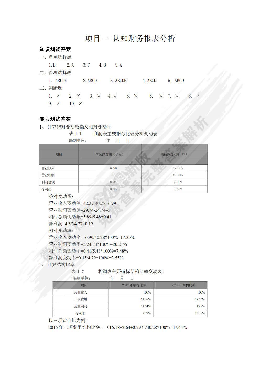 企业财务报表分析（第三版）