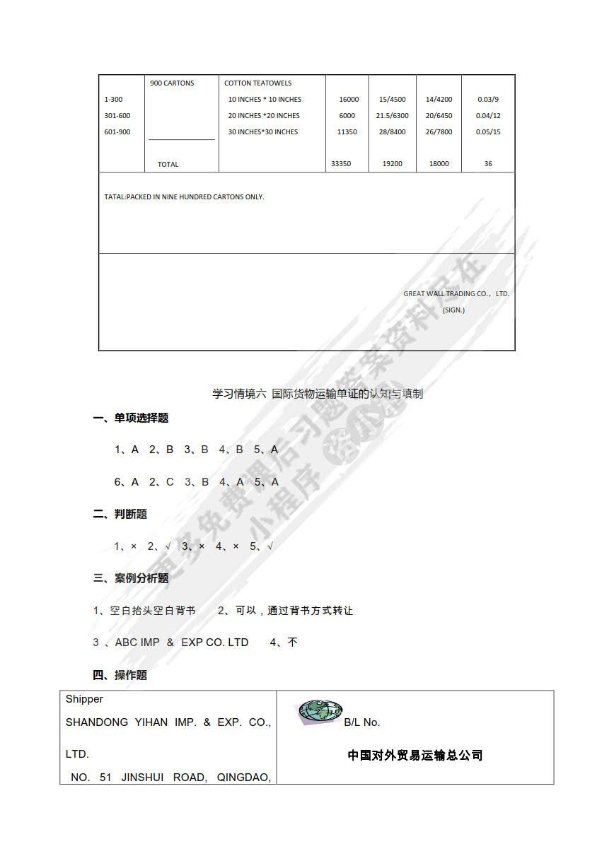 外贸单证实务