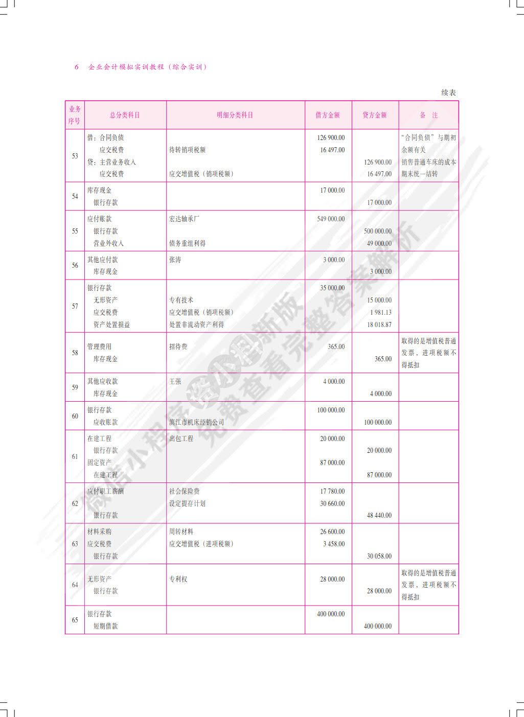 企业会计模拟实训教程（综合实训）(第九版)