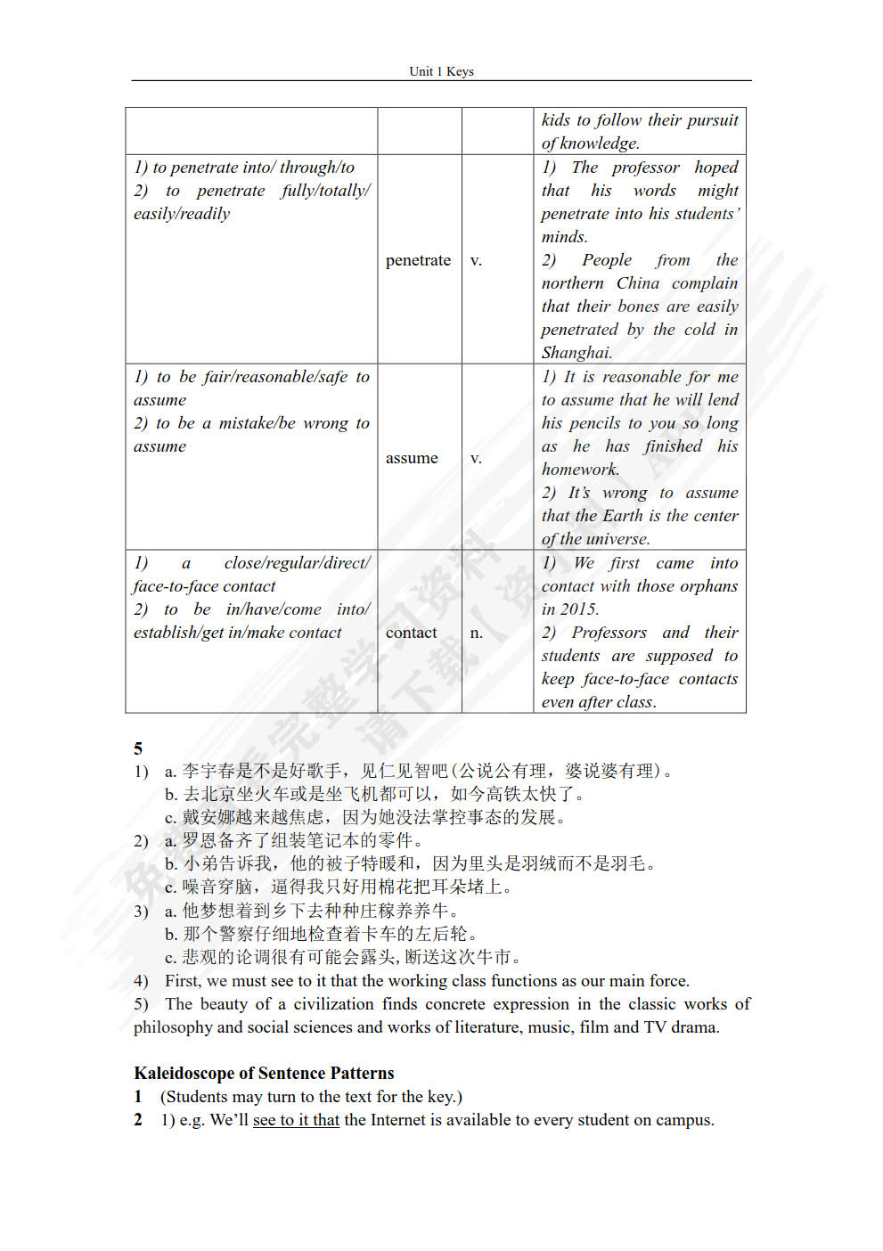 新思路英语专业系列教材：综合教程 第1册