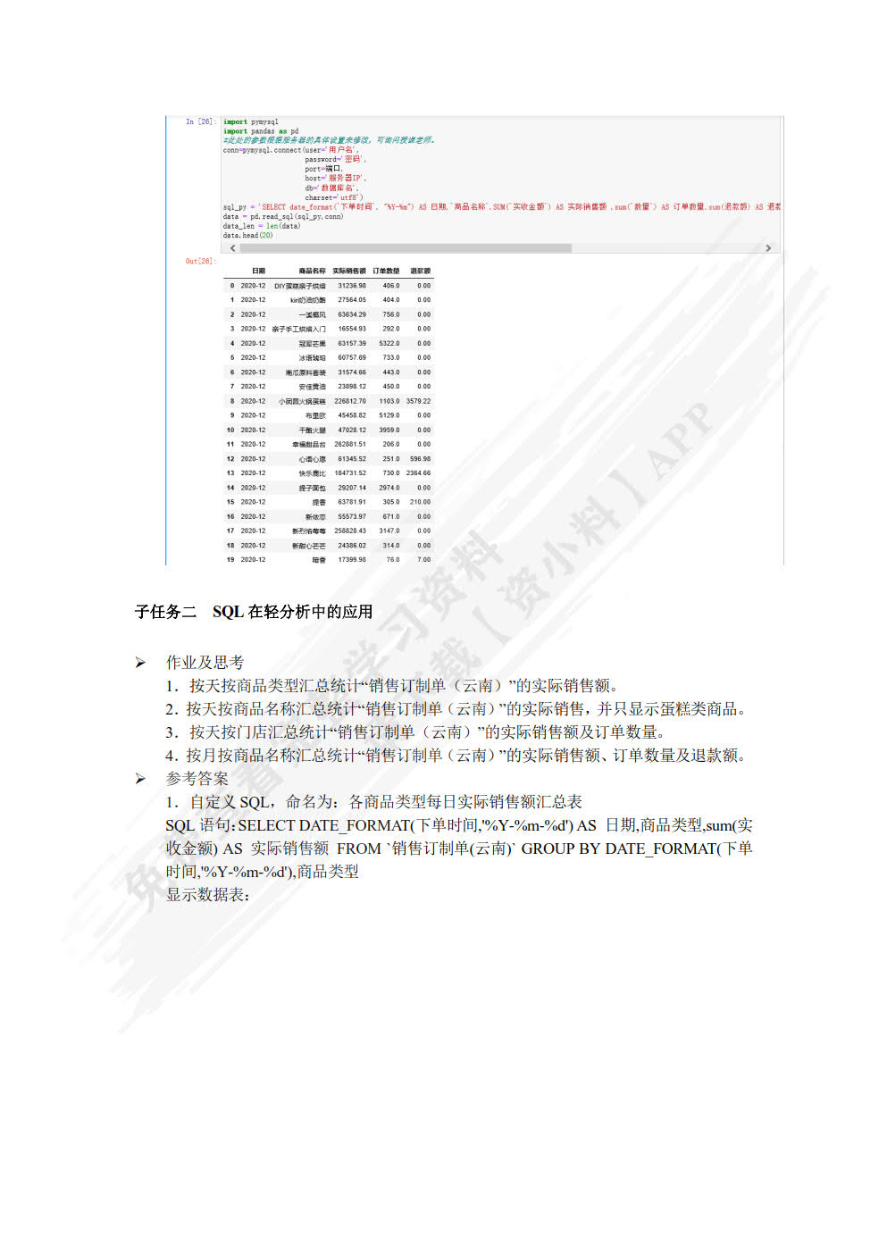 财务大数据分析