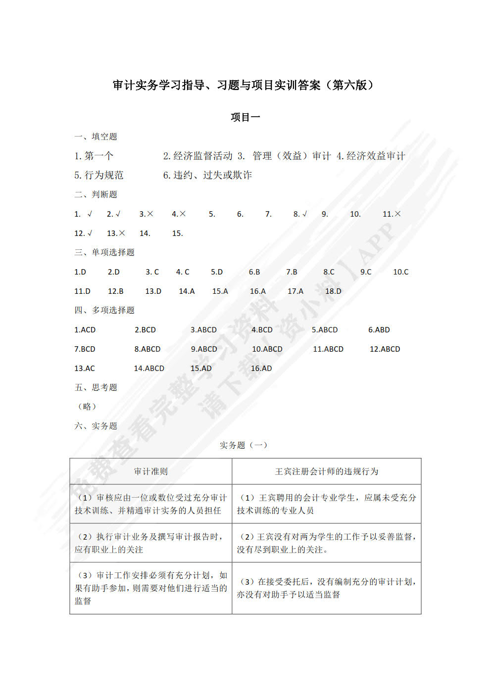 审计实务（第六版）
