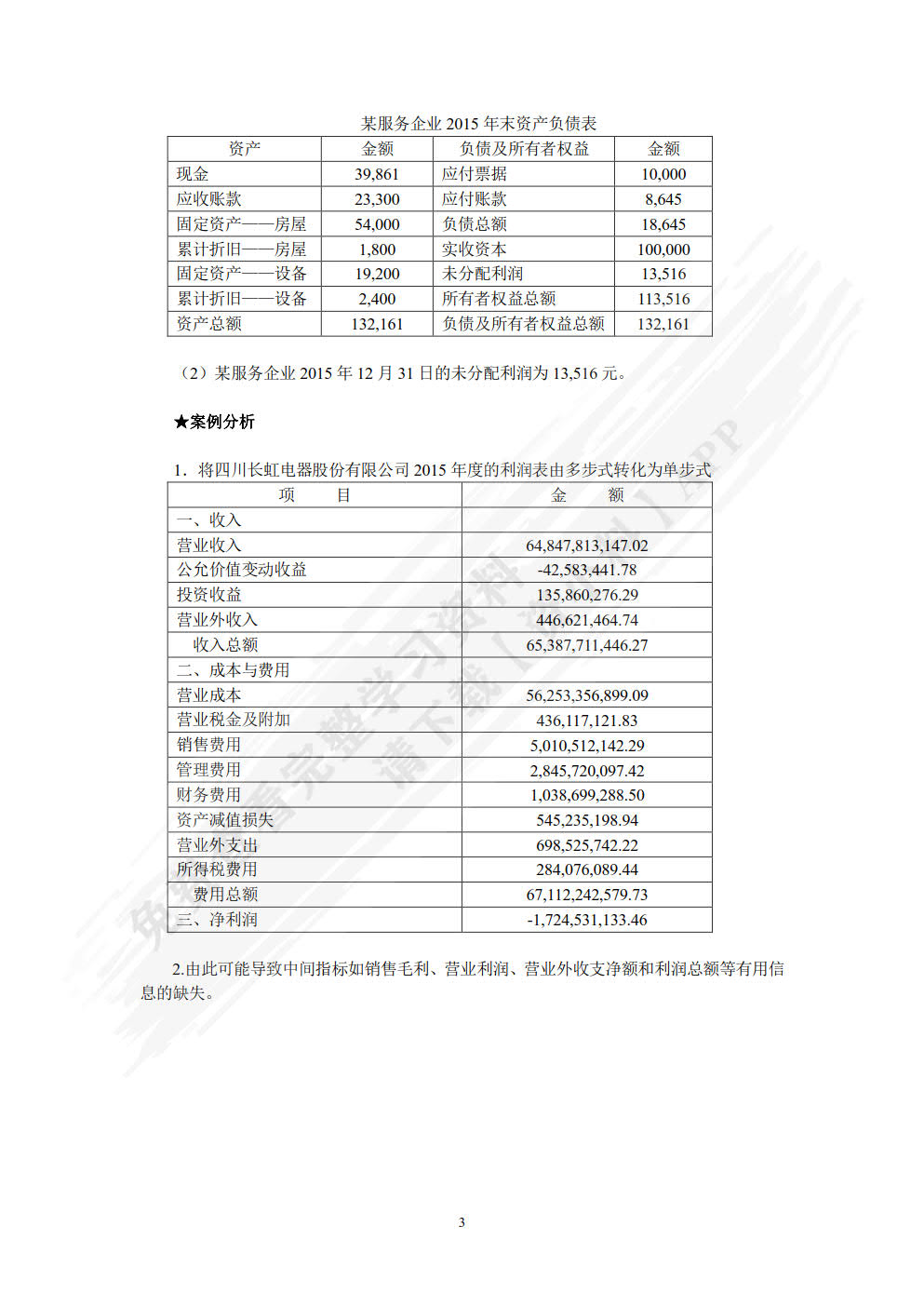 财务报表分析（第三版）