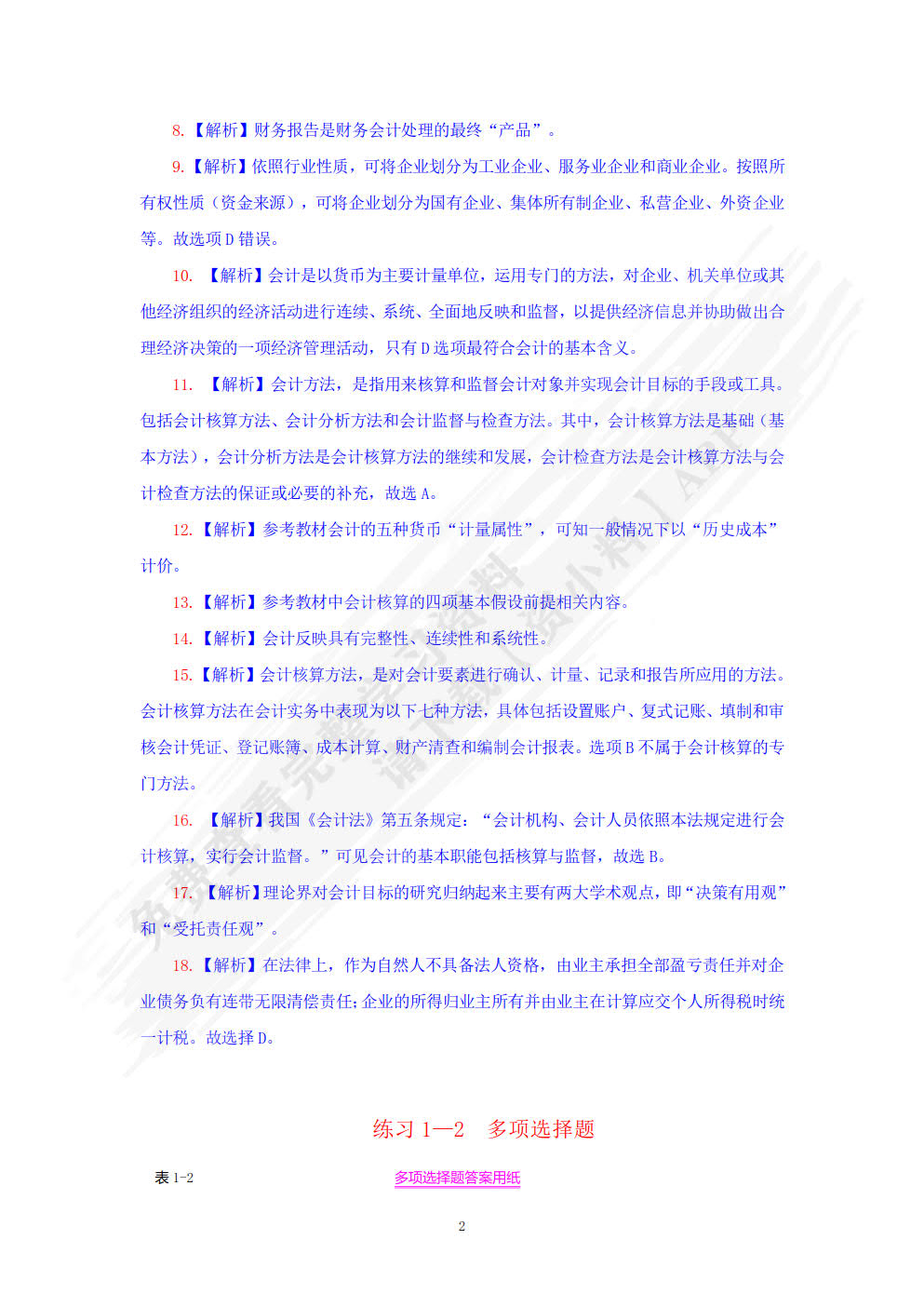 基础会计项目实训与习题集(第六版)