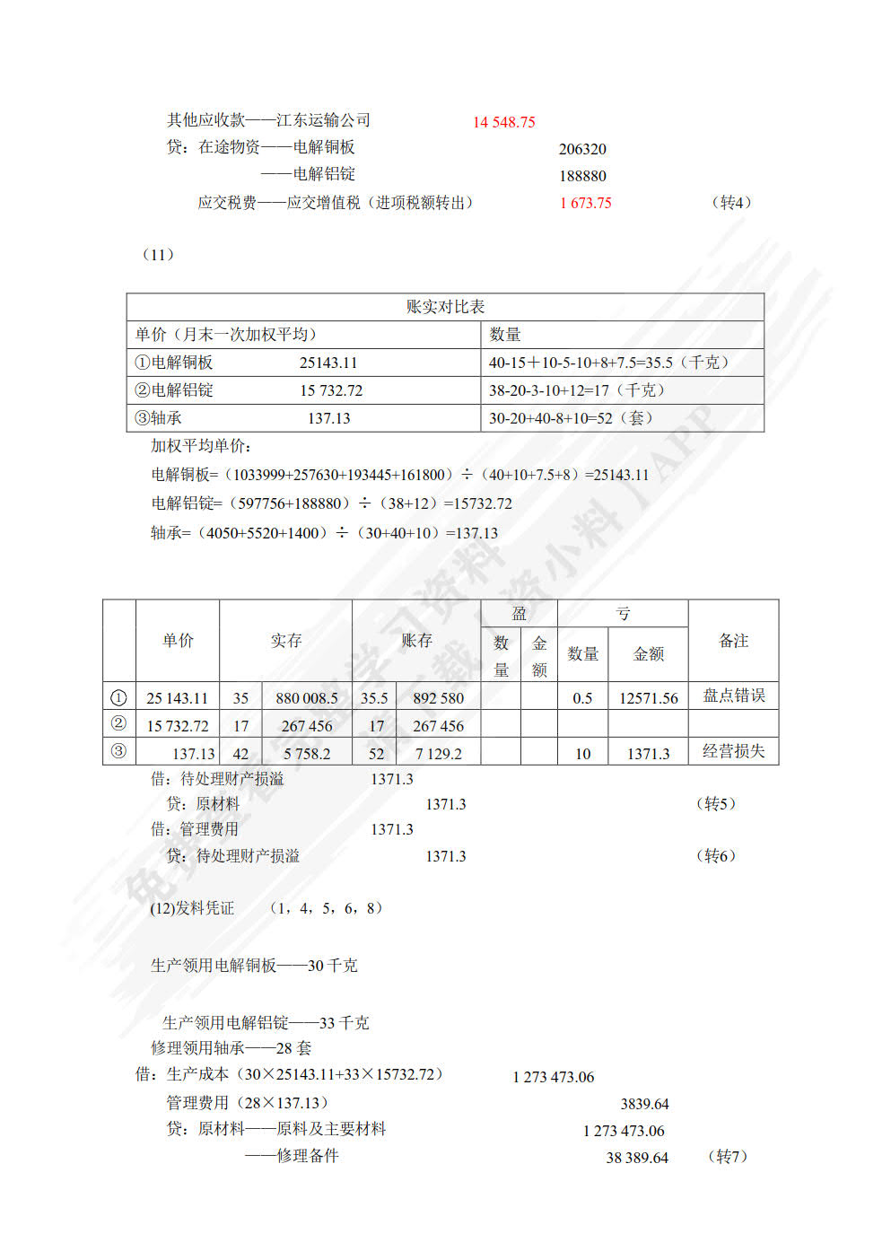 财务会计实训教程（第六版）