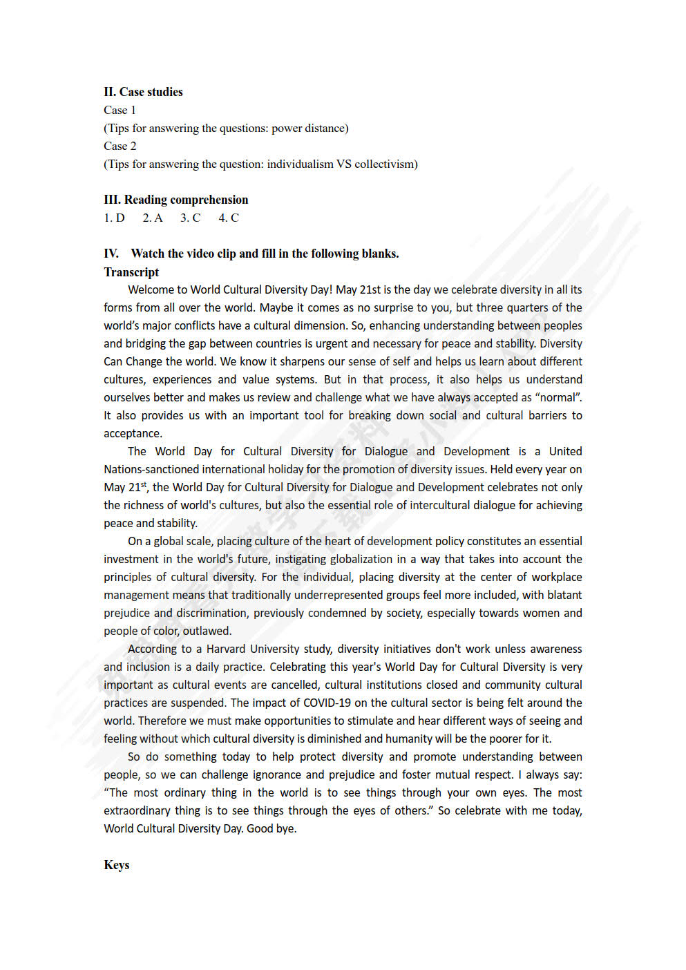 新发展跨文化商务交际英语教程