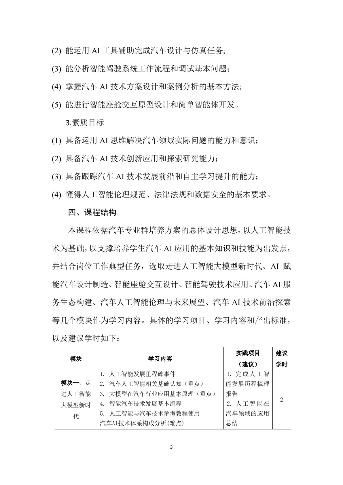 人工智能+汽车技术与应用（高职汽车类专业通用）