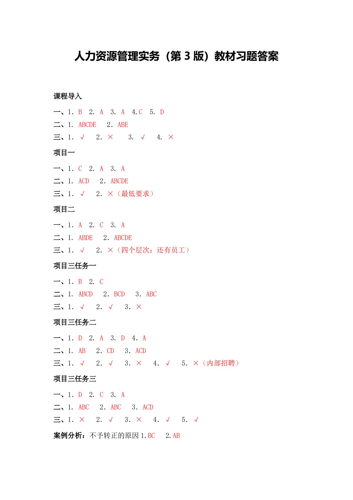 人力资源管理实务（第三版）