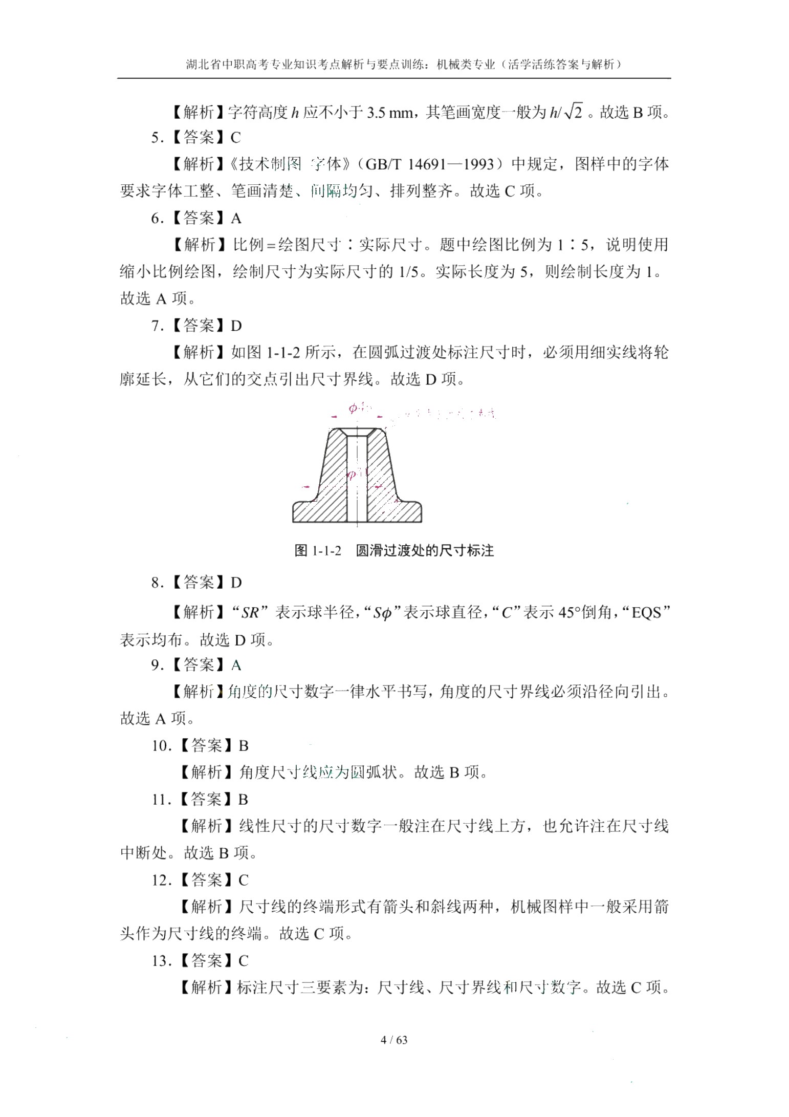 湖北省中职高考专业知识考点解析与要点训练：机械类专业（双色）（含微课）