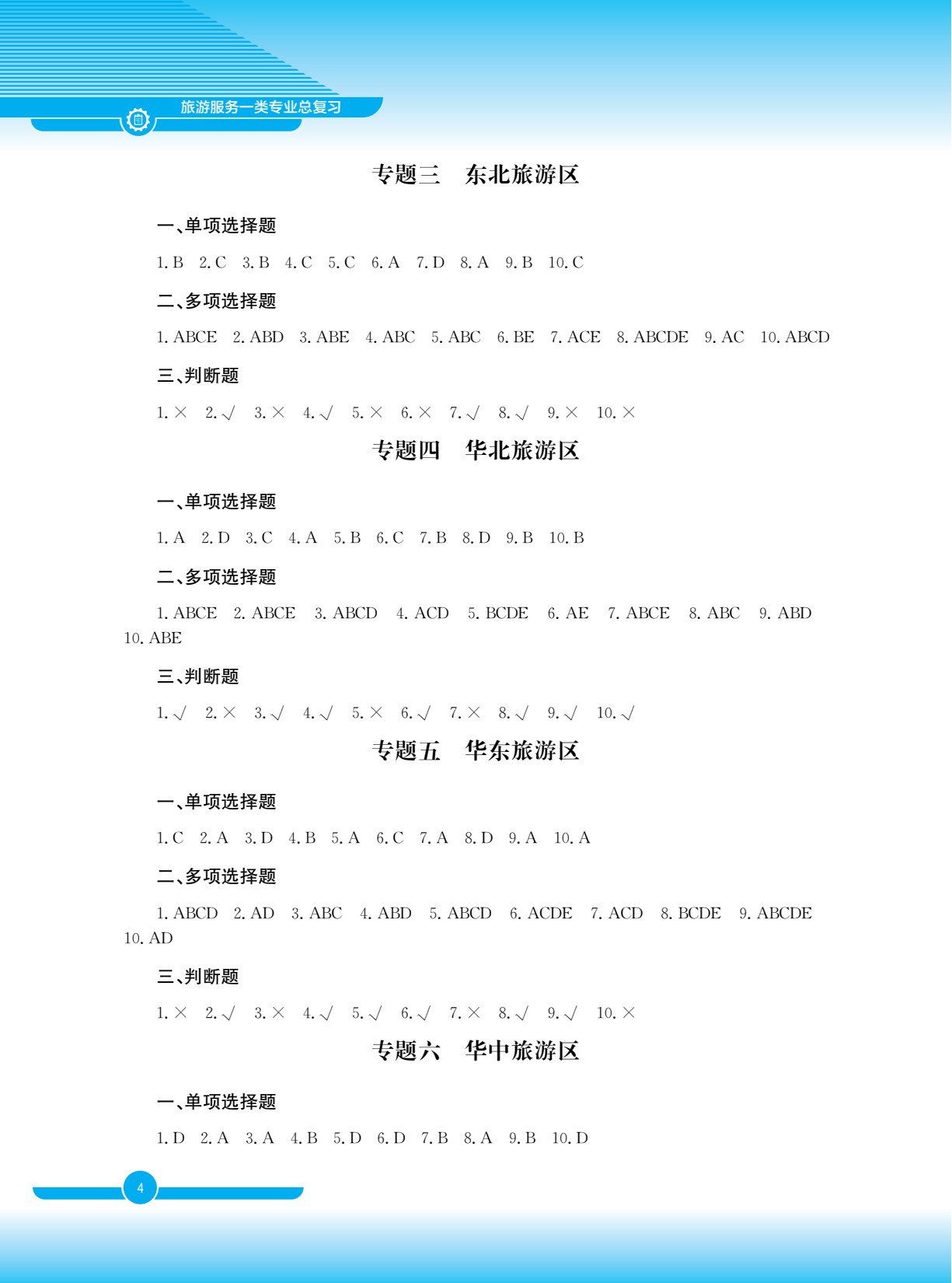 旅游服务一类专业总复习