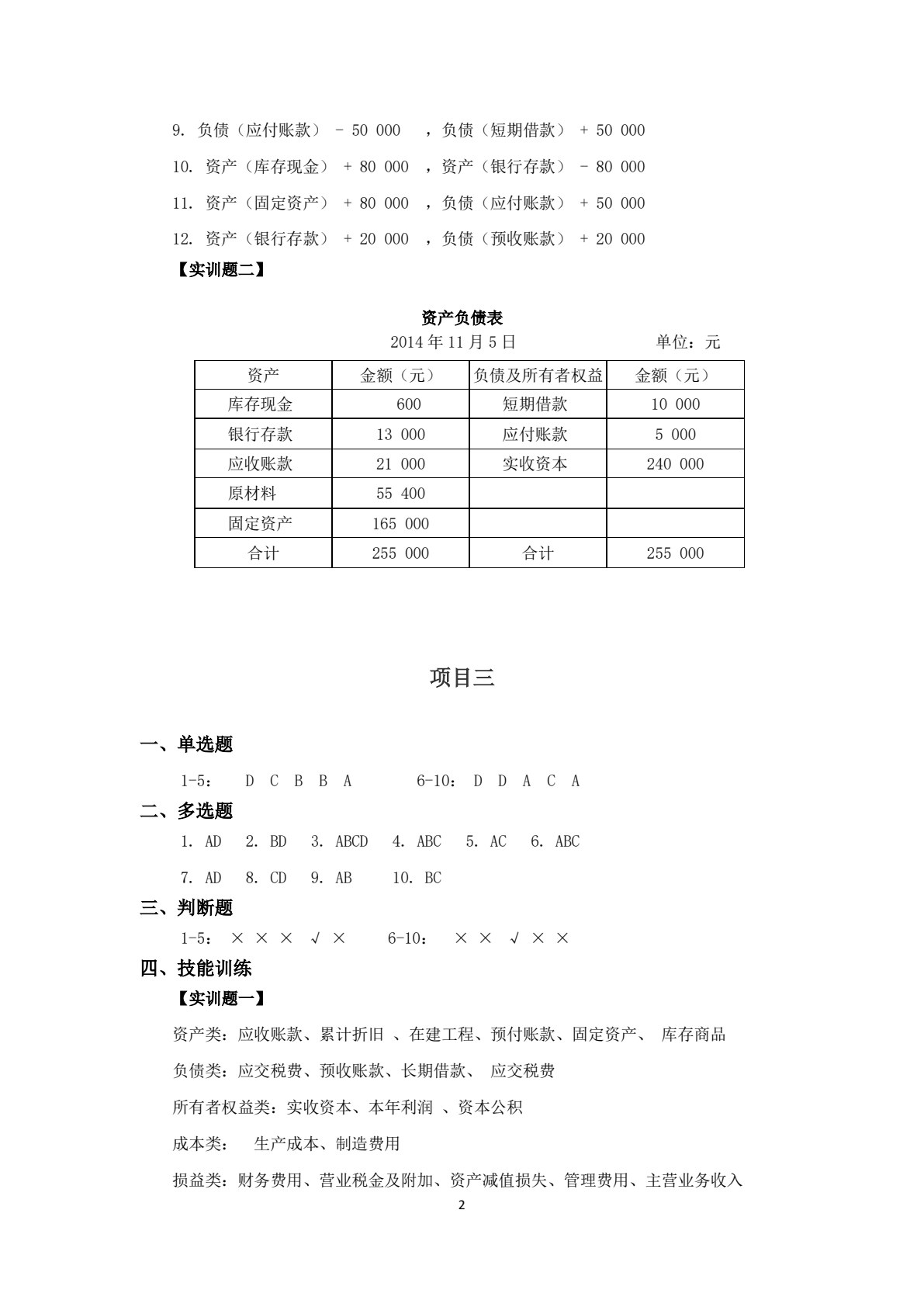 基础会计项目化教程