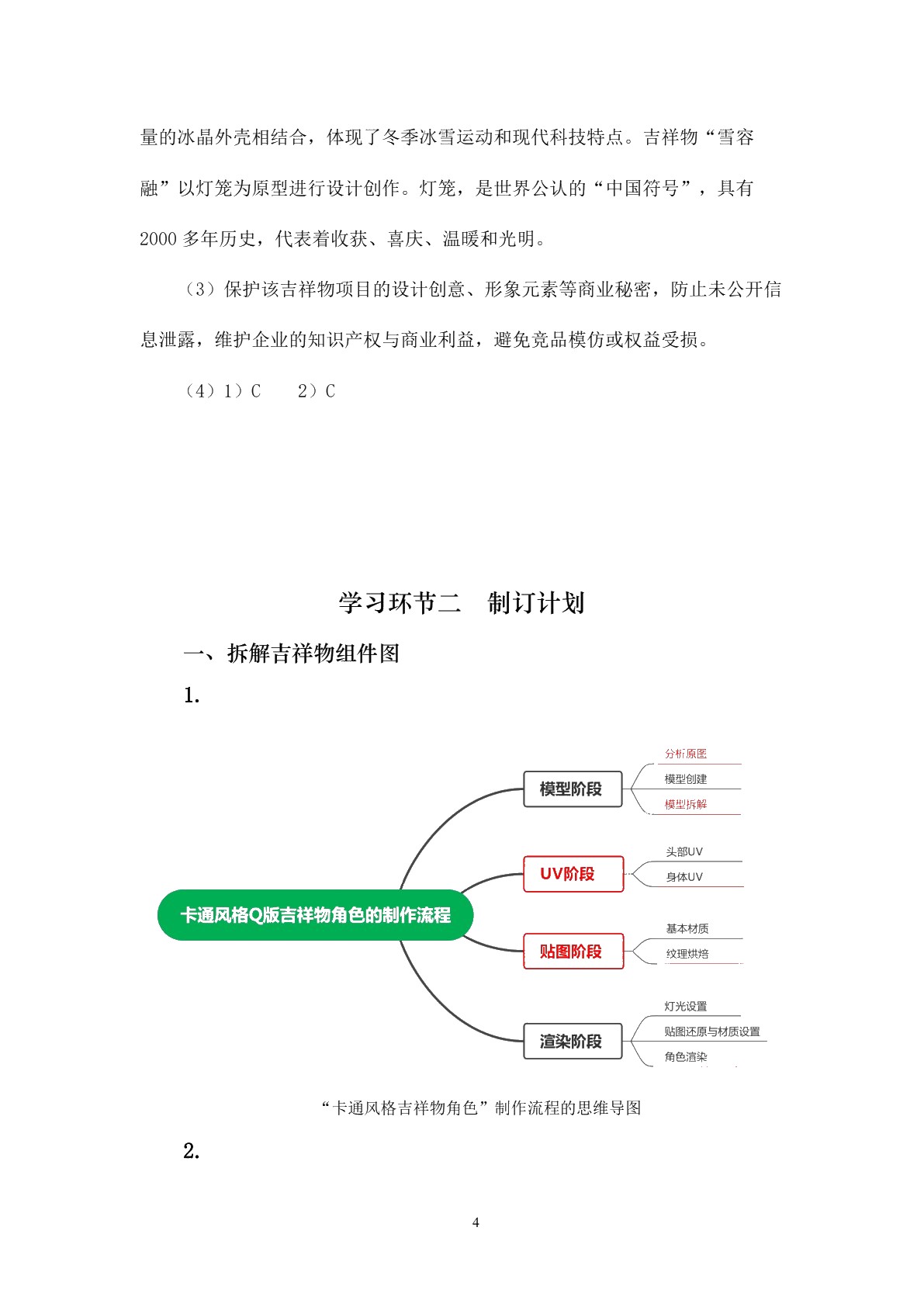 三维卡通风格角色制作工作页