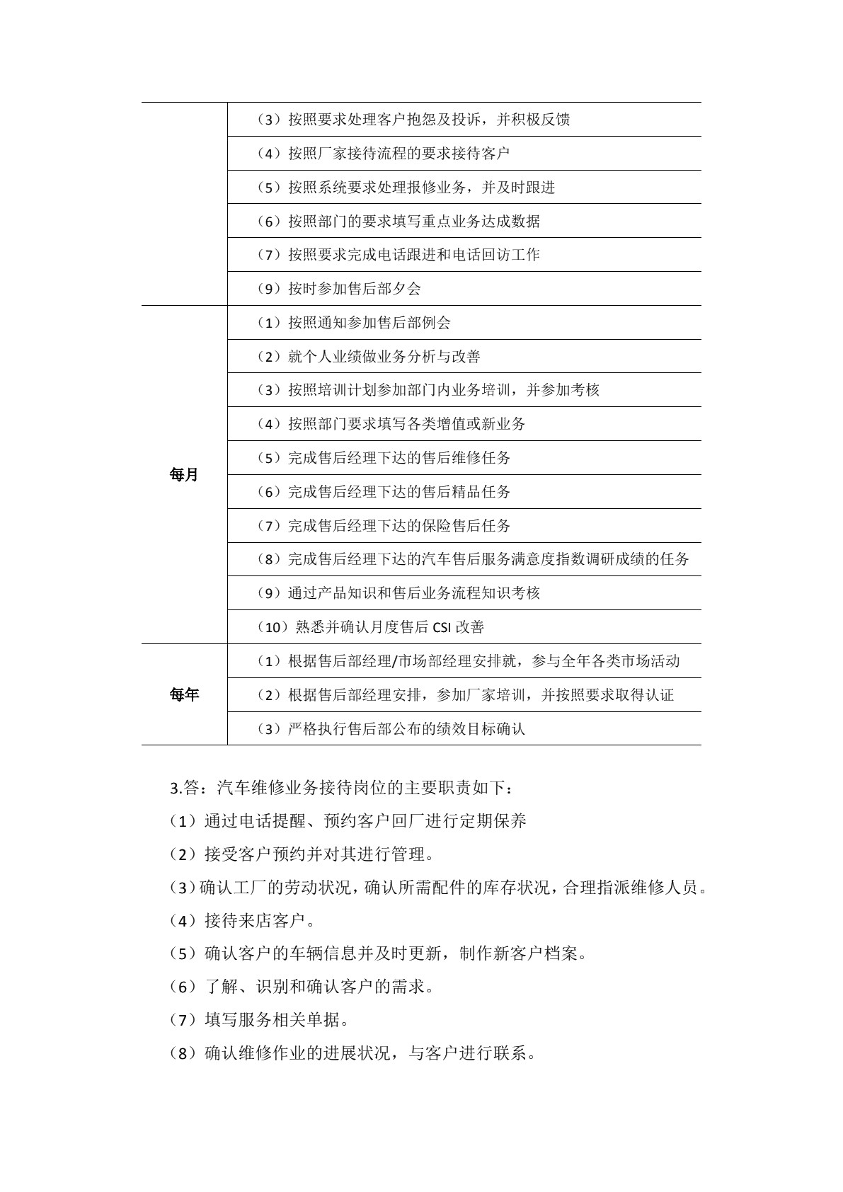 汽车维修业务接待习题册