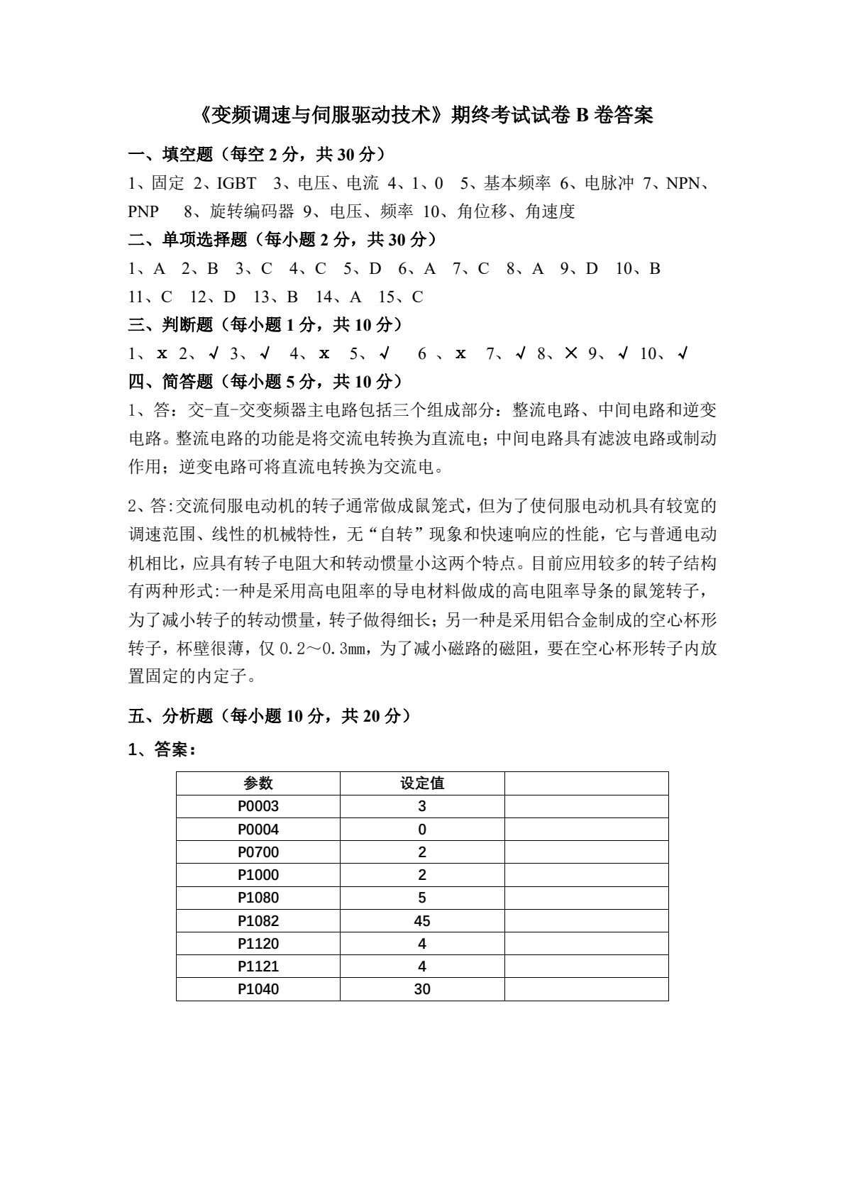 变频调速与伺服驱动技术