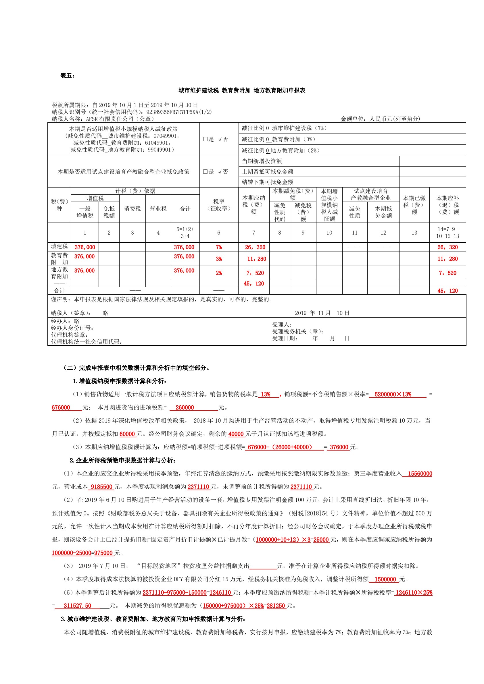 企业纳税管理分析报告