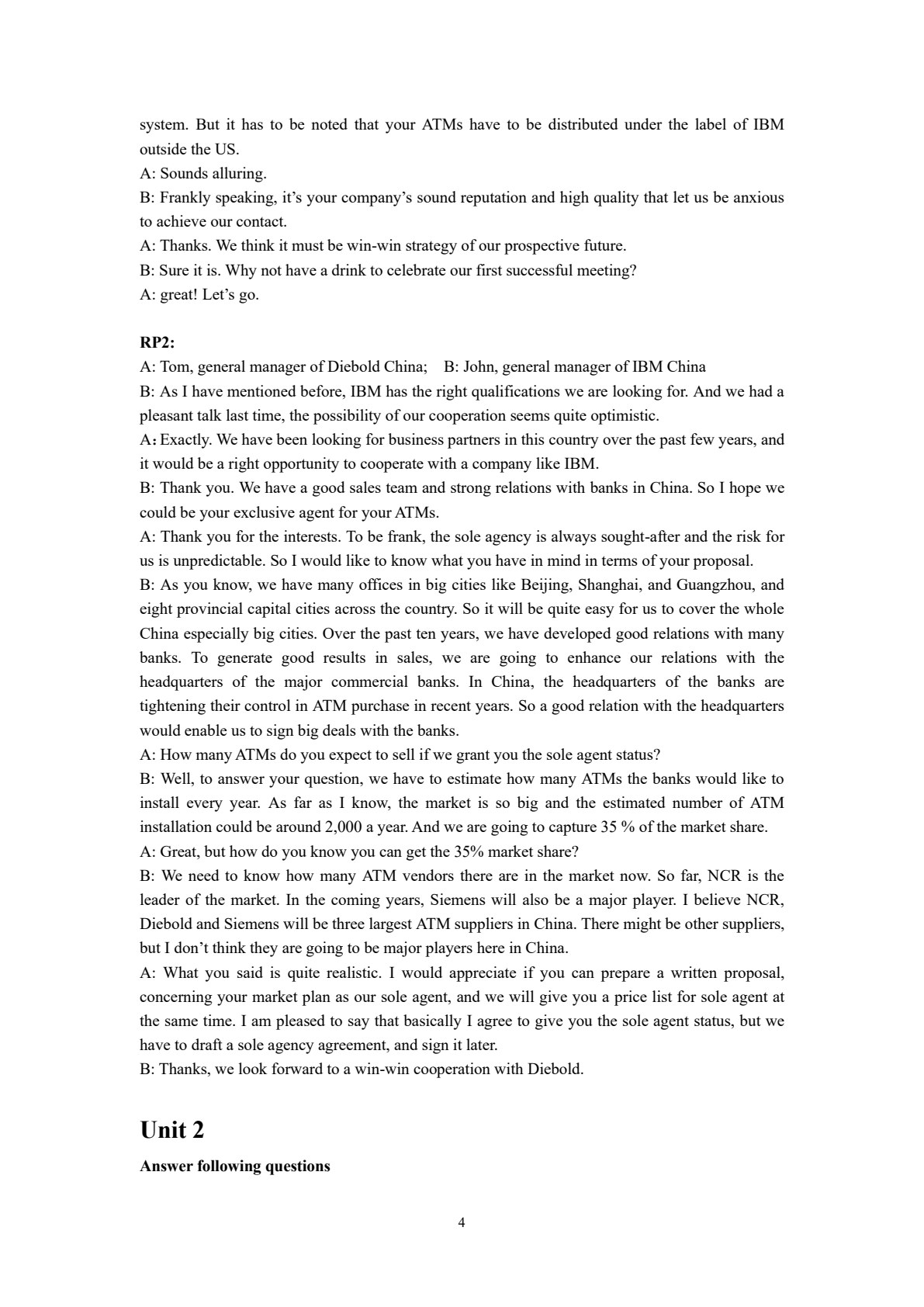 国际商务洽谈口语教程